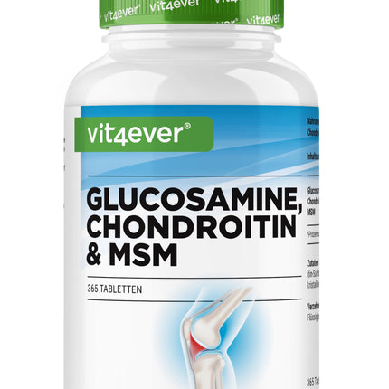 Glucosamine Chondroitin MSM - 365 Tablets - High Dose with 2000 mg per day - 3 Month Supply - No Unwanted Additives