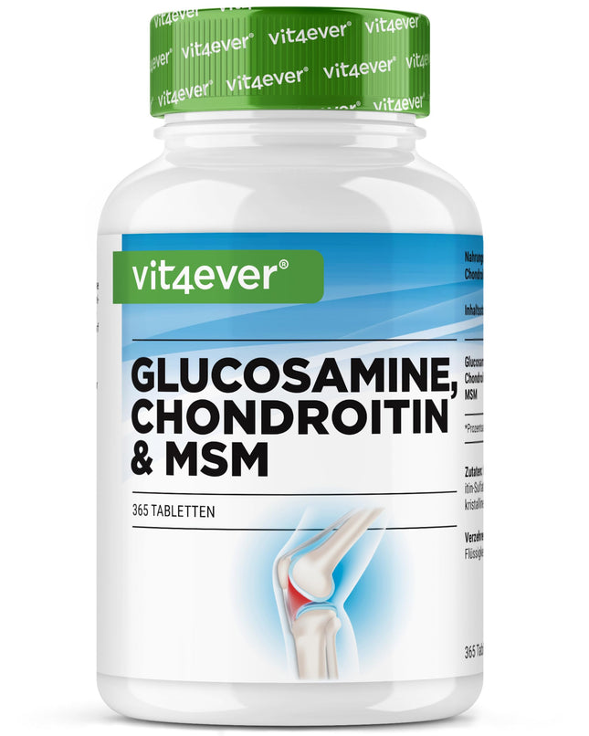 Glucosamine Chondroitin MSM - 365 Tablets - High Dose with 2000 mg per day - 3 Month Supply - No Unwanted Additives