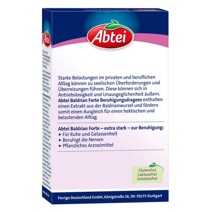 Abtei Valerian Forte - herbal, from valerian root - for calming and for sleep disorders - non-habit-forming - 30 coated tablets