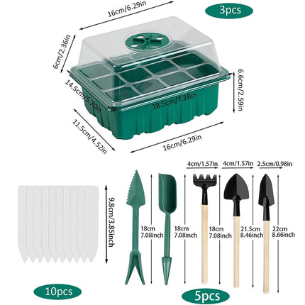 Mecctuck Growing Greenhouse, 3 Pack Grow Box, Indoor Greenhouse, Growing Kit, Mini Greenhouse, Indoor Plant Growing Greenhouse, Growing Tray, Growing Pots with Lid and Ventilation