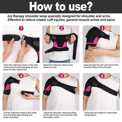 Winyoher Adjustable Shoulder Brace Made of Breathable Neoprene for Stability and Pain Relief for Men and Women, Shoulder Support Gentle Support for Left/Right