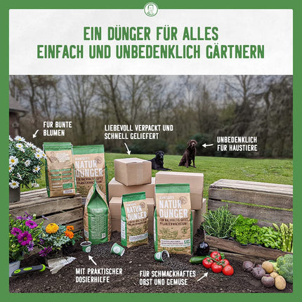 Natural fertilizer - Universal plant fertilizer in organic quality - Long-term fertilizer for sustained good plant growth - with dosing aid - easy &amp; safe fertilization - fertilizer from SCHNITGER's - 5 kg