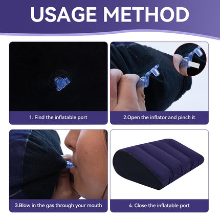 Sex Lumbar Pillow Sex Pillow, Inflatable Wedge Triangle Pillow for Sex Positions Erotic Pillow Ramps Sex Toys Sex Women Position Pillow Sex Furniture for Couples, Men, Women (Blu Scuro)