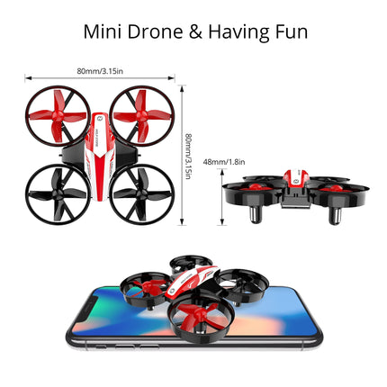 Holy Stone HS210 Kids Mini Drone for Beginners Adults, Indoor Outdoor RC Toy Quadcopter Aircraft for Boys Girls with Auto Hover, 3D Flip, 3 Batteries &amp; Headless Mode, Great