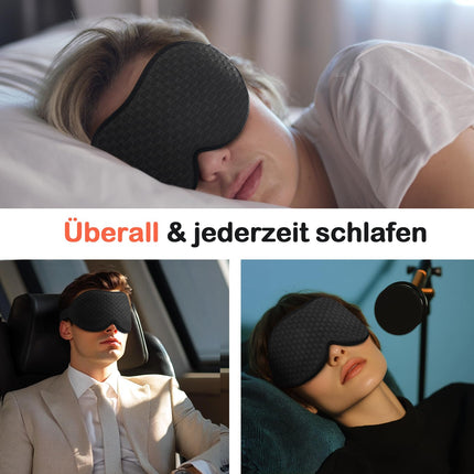 INNELO 3D Sleep Mask for Men and Women, 2025 Sides Upgraded Eye Mask for Side Sleepers, 100% Light Blocking Ergonomic Sleeping Mask with Comfortable Pressure-Free Eye Sockets for Travel, Black
