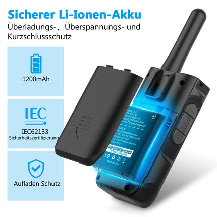 Walkie Talkie, AWANFI Walkie Talkie Set of 3 for Adults and Children, Rechargeable Walkie Talkie with Li-ion Battery, 16 Channels VOX Radio, Walkie Talkie with Type C Charging Cable for Biking, Camping, Hiking