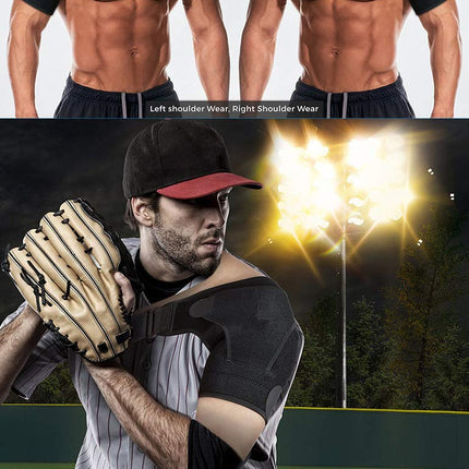 Shoulder support with pressure pad for men and women, adjustable shoulder support for torn rotator cuff, tendonitis, dislocation, fits right or left shoulder