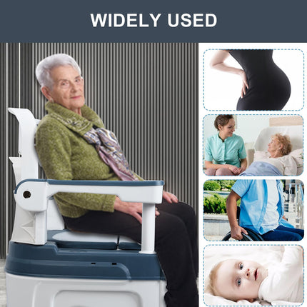 cadciehe bedside commode, portable toilet, toilet chair with handles, height adjustable, mobile portable toilet, adult potty chair, load 400 kg, for seniors, disabilities, elderly