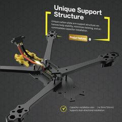 Speedybee Mario 5 O4 DC Advanced 5-inch FPV Drone Frame – 226mm Wheelbase, Lightweight Design, CNC Aluminum Head, Compatible with DJI O4 PRO/O3 Air Unit &amp; Analog VTX, Ideal for Cine &amp; Freestyle