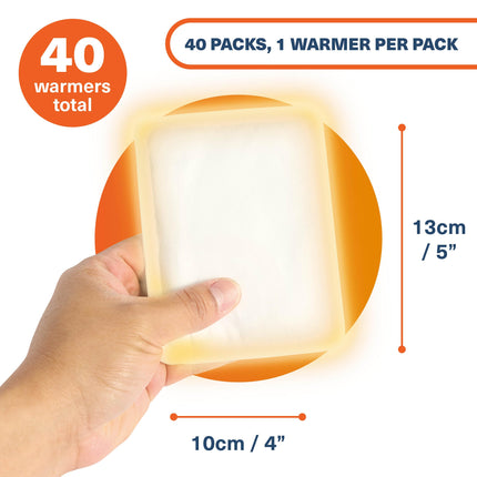 BRAMBLE 40 heat patches for back, neck, throat, shoulders - heat pads, back warmers - pain patches for periods (8 hours of heat)