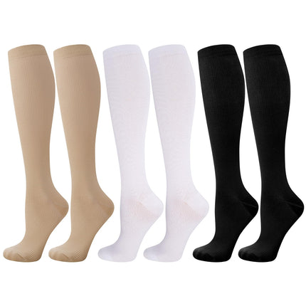 Utensilsto 3 pairs of compression stockings, support knee highs, compression socks, long compression socks with 15-25 mmHg travel stockings, support stockings for women and men, running, sports, flights, travel, L/XL