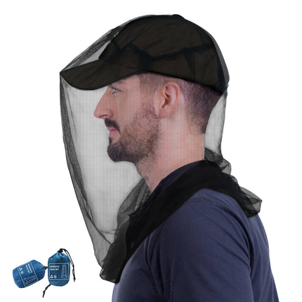 Premium Mosquito Net Head for Insects, Mosquito Net Head 2 Pack | Ultra large insect protection net with extra-fine mesh for camping, hiking, fishing, gardening | Fits all hats Head net