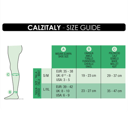 CALZITALY PACK 1/2 Toeless Support Stockings with Strong Graduated Compression 18-22 mm/Hg | Open Toe Compression Stockings | 140 DEN | Made in Italy (2 Pack - Skin Color, L/XL)