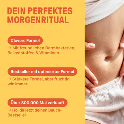 BRAINEFFECT DAILY GUT - Delicious bacterial strain drink powder with fiber and vitamins B6 + B12