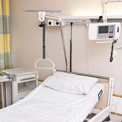 QWORK® Bed Rail Handle Extra Wide 30cm, Anti-Slip and Ergonomically Shaped with Adjustable Strap