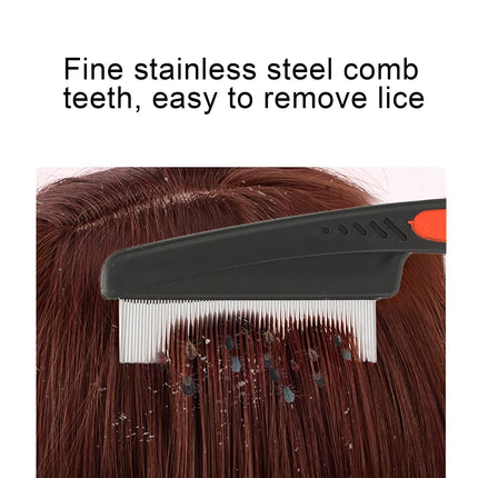Brrnoo Metal Human Lice Comb Lausinator Nits Comb Extra Fine, Nits Comb Safely Removes Lice Made of Extra Fine Stainless Steel for Babies, Children, Adults and Pets