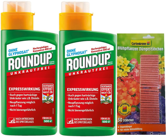 Roundup Express Concentrate - 2x 400 ml - Weed killer for controlling moss and weeds