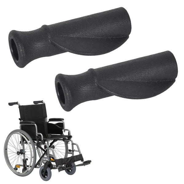 Colexy 2 Pack Comfort Rollator Handles, Ergonomically Shaped, Rubber Handles, Rollator Grip, Rollator Holder, Right and Left, Hand Grip for Mobility Aid, φ 22 mm (Black)