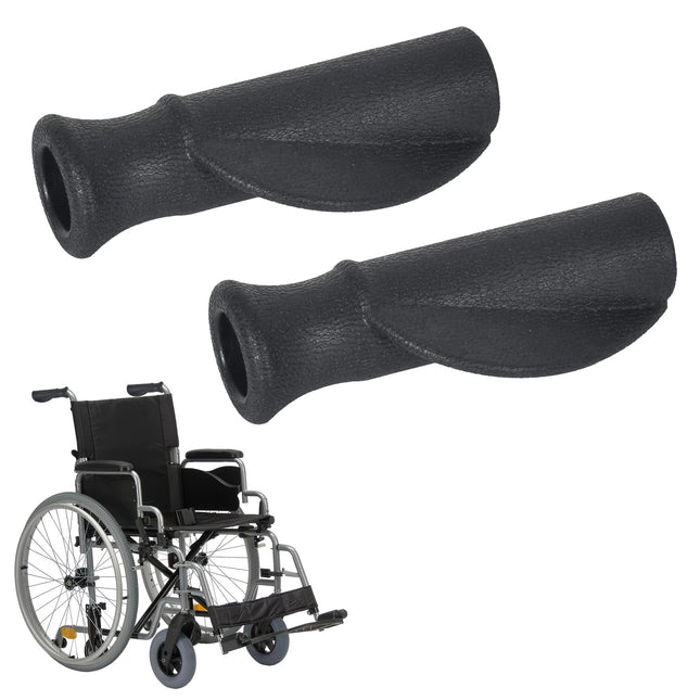 Colexy 2 Pack Comfort Rollator Handles, Ergonomically Shaped, Rubber Handles, Rollator Grip, Rollator Holder, Right and Left, Hand Grip for Mobility Aid, φ 22 mm (Black)