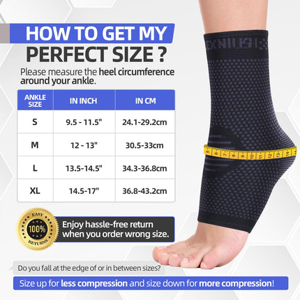 2 Pack Ankle Brace, Professional Ankle Support for Women/Men Compression Socks Foot Brace for Plantar Fasciitis, Arthritis, Sprained Ankles, Achilles Tendon, Joint Pain, Sports