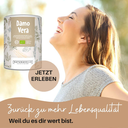 DamoVera® The Organic Colon Cleanse from the Experts | Premium complex of organic fiber, organic spices, and bacterial cultures | Highly dosed, vegan, and laboratory-tested, 250g