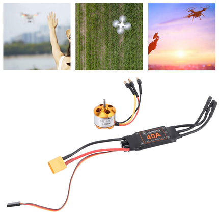 RC Motor ESC Brushless, 2212 1000KV Motor 40A Brushless ESC Set for RC Drone Helicopter FPV Model