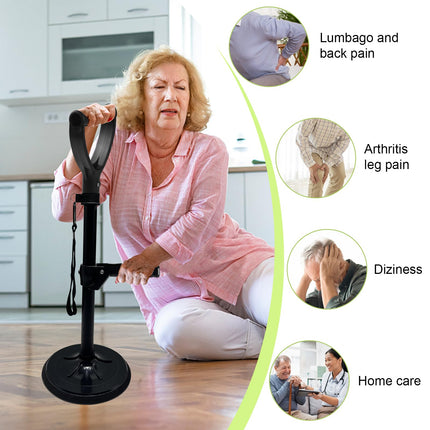 Bed riser, riser for seniors, adjustable height standing aid for sofa, with hand rest below, help to get up from the floor for seniors, stability standing aid &amp; supports, load capacity 90 kg (black)