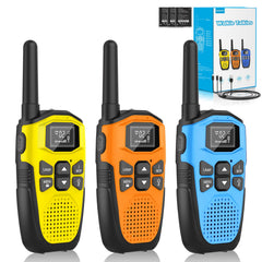 Set of 3, NXGKET Walkie Talkies Rechargeable for Adults and Children, Long Range 5km Walkie Talkie with Li-ion Battery, VOX Flashlight for Outdoors, Camping, Hiking