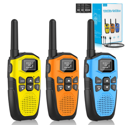 Set of 3, NXGKET Walkie Talkies Rechargeable for Adults and Children, Long Range 5km Walkie Talkie with Li-ion Battery, VOX Flashlight for Outdoors, Camping, Hiking
