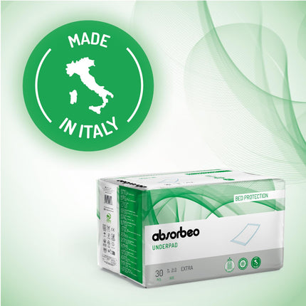 Absorbeo EXTRA Bed Protectors 30 Pack, Super Dry Effect, Complete Protection, Hypoallergenic, Fully Breathable, Size 60 x 90 cm