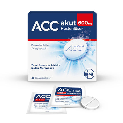 ACC® acute 600 mg | 40 tablets | Expectorant for easier coughing | Only once daily | Expectorant