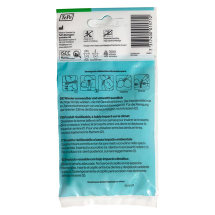 TePe Interdental Brush Original Green (ISO size 5: 0.8mm) / For easy and thorough cleaning of the spaces between teeth / 1 x 8 interdental brushes