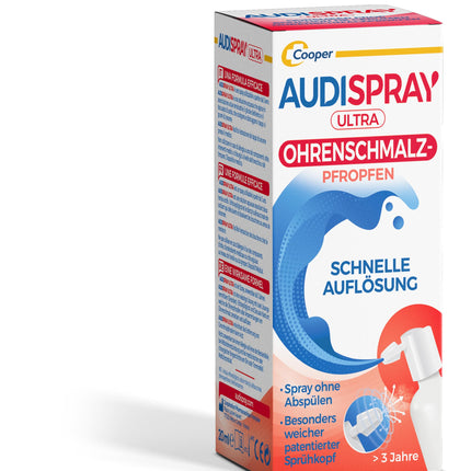AUDISPRAY Ultra - Treatment of earwax plugs - Fast dissolution of earwax plugs - Ear - Spray 20 ml