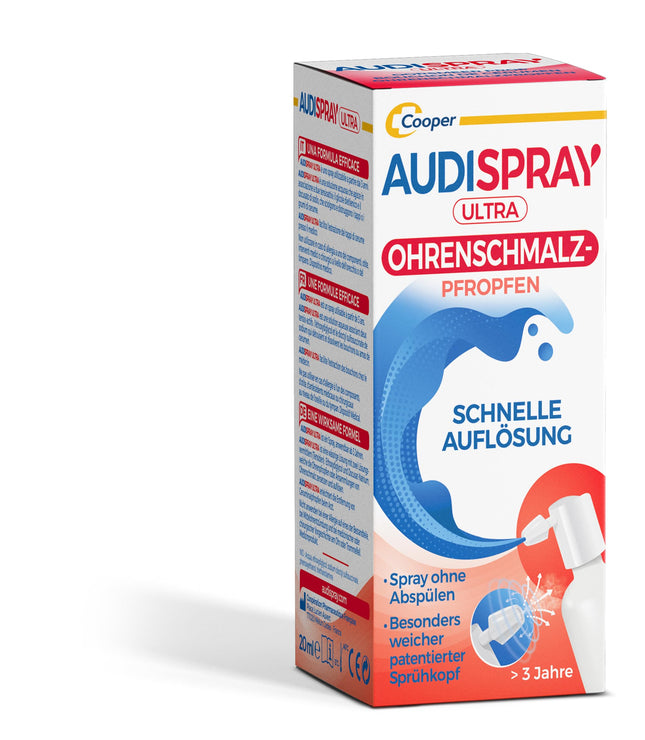 AUDISPRAY Ultra - Treatment of earwax plugs - Fast dissolution of earwax plugs - Ear - Spray 20 ml