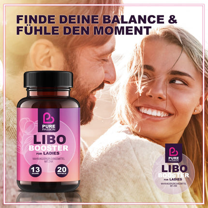 Pure Passion® Libo Booster Woman - Instant effect - Capsules for women - High dose with maca, zinc, and L-arginine - No artificial additives - For a balanced and conscious lifestyle