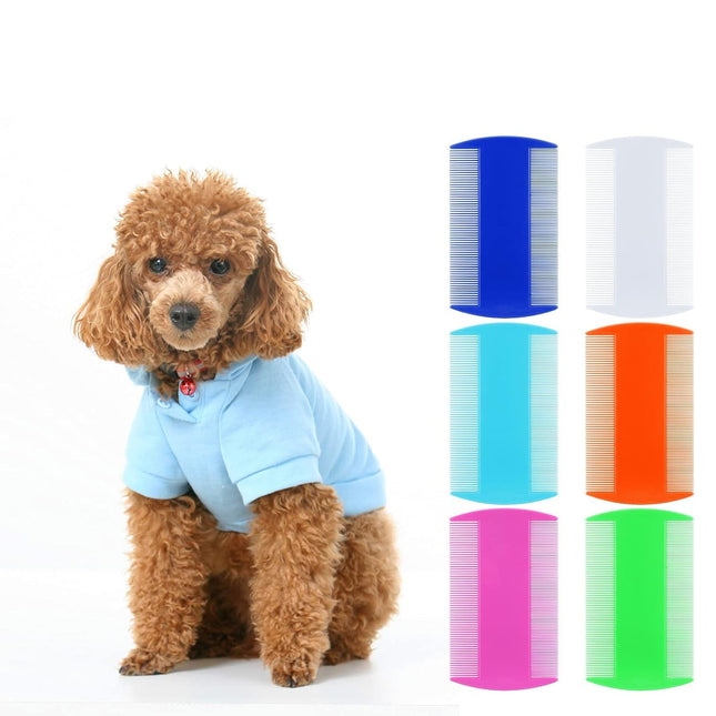 QHFlashbuy Lice Combs 6 Pieces Double-Sided Nits Combs Flea Tear Stain Remover Comb, Pet Combs for Grooming for Removing Stains Hair Tear Stains