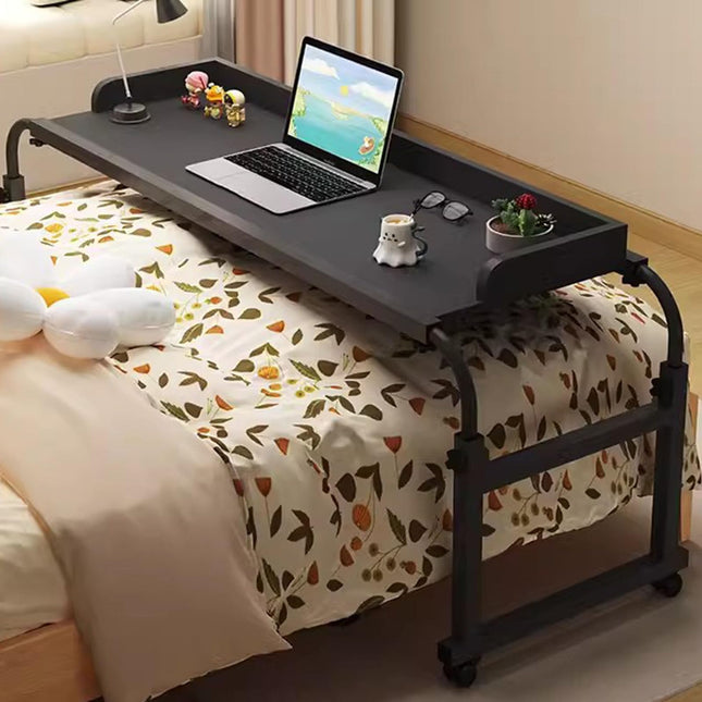 ZHFASDS Mobility Table Over the Bed, Height and Width Adjustable Rolling Laptop Desk Rolling Medical Table King-Queen Overbed Table Nursing Table on Casters (Color: Black)