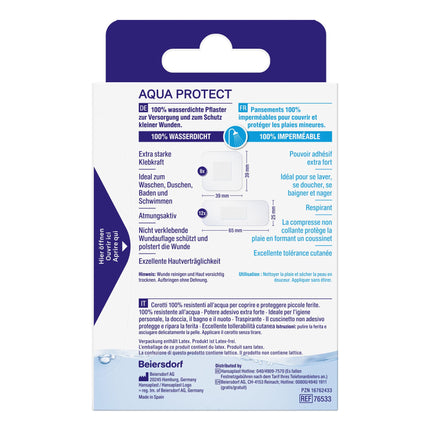 Hansaplast Aqua Protect Plasters (20 Strips), waterproof wound plasters with extra strong adhesive, adhesive plaster ideal for showering, swimming &amp; bathing