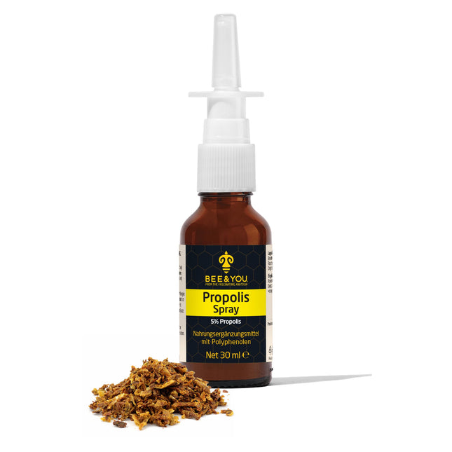 BEE&amp;YOU Propolis Spray, Nasal Spray 30 ml Propolis Extract, Spray for the Nose, for Children and Adults, Clears the Nose, No Additives, Natural, No Alcohol &amp; No Habituation Effect, 33 Awards