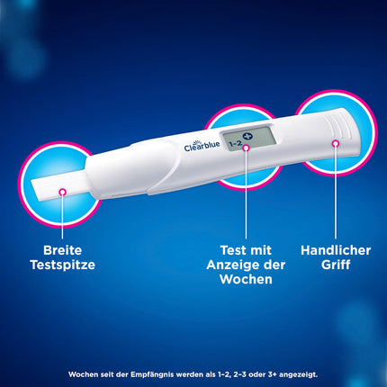 Clearblue Pregnancy Test Combo Pack Double-Check Early &amp; Week, 2 Tests (1 digital 25 mIU/ml, 1 visual 10 mIU/ml), Pregnancy Test, Early Pregnancy Test, Pregnancy Week Determination