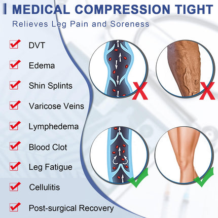 beister Medical Compression Stockings Women Long, 20-30 mmHg Support Stockings Men, Opaque Toeless Compression Pants Class 2 Solid Support for Varicose Veins, Edema