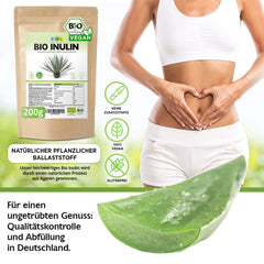 EWL Natural Products Inulin Powder ORGANIC 200g, fiber powder obtained from agave, inulin powder organic from controlled organic cultivation