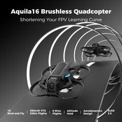 BETAFPV Aquila16 1S Brushless Quadcopter with Altitude Hold Function, 8 Mins Flight, 200m Distance, 3 Flight Speed ​​Modes, Built-in Propeller Guard, for Teens Adults FPV Beginner to Fly Indoor Outdoor
