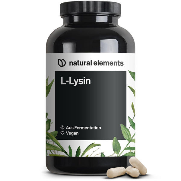 L-Lysine – 365 Capsules – 800mg pure L-Lysine from 1000mg L-Lysine HCl/day – From plant fermentation – Non-GMO – Vegan, optimally dosed, without unnecessary additives
