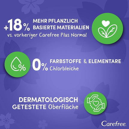 Carefree Panty Liners Plus Normal with Light Fragrance (56 Pack), super absorbent panty liners to lock in fluids instantly, size normal