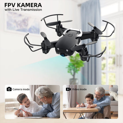 Mini Drone with 720P Camera for Kids, TEEROK RC FPV Quadcopter with WiFi Live Transmission, 2 Batteries, Long Flight Time, Altitude Hold, One Key Takeoff/Landing, Headless Mode, 3D Flips for Beginners