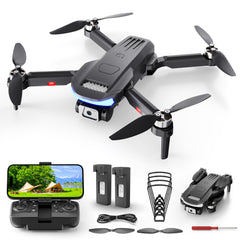 Wipkviey B15 Drone with 4k Camera, Foldable Drones with Brushless Motor, RC FPV Quadcopter for Beginners and Adults, Waypoint Flight, 3D Flip, 2 Batteries, 36 Min. Flight, Under 249g, C0