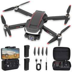 Drone with Camera, HD 1080P Drones with Brushless Motor, Drone with Dual Camera for Kids Drone, RC Quadcopter Drone with 3D Flips, One Key Takeoff/Landing, 2 Batteries