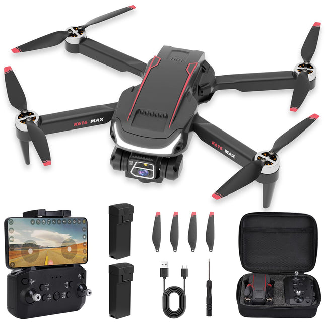 Drone with Camera, HD 1080P Drones with Brushless Motor, Drone with Dual Camera for Kids Drone, RC Quadcopter Drone with 3D Flips, One Key Takeoff/Landing, 2 Batteries