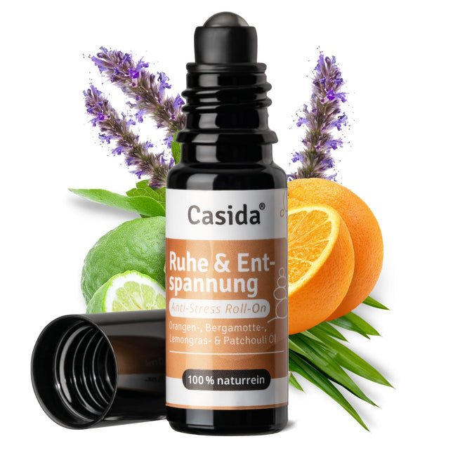 Casida® Roll-On "Peace &amp; Relaxation" - Anti-Stress Fragrance Roll-on to relax body, mind, and soul - Fragrance oil, aroma oil, essential oil for aroma care on the go - 10 ml (Peace &amp; Relaxation)